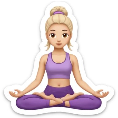 Generate a girl in a yoga pose sticker