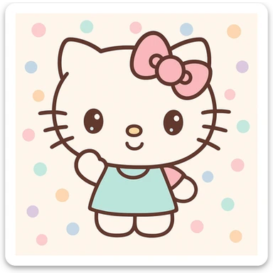 Hello Kitty kawaii cartoon style sticker