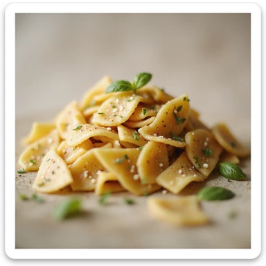 Pasta senza glutine che fluttua in aria, isolata, senza sfondo, iperrealismo 4K sticker