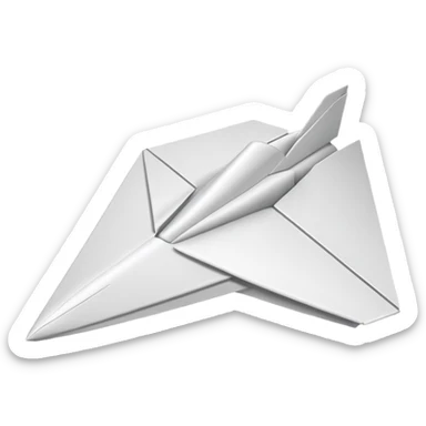 White paper airplane  sticker