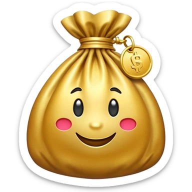 gold money bag sticker
