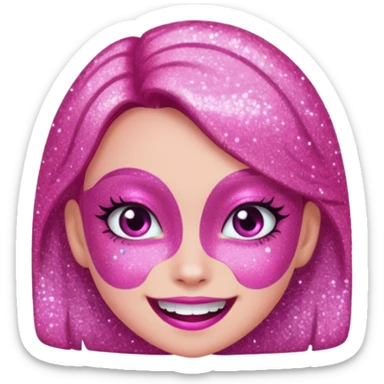 glitter pink girl naughty sticker