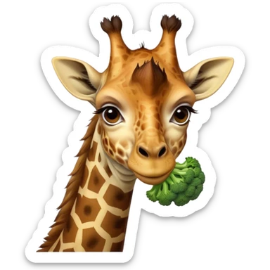 idiot giraffe with in her Broccoli mouth sticker