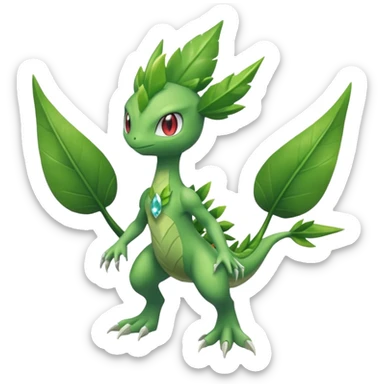 Larvitar-Sceptile-Celebi-hybrid-fusion (full body) sticker