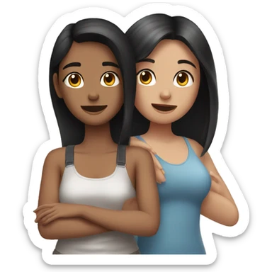 A girl with dark hair massages another girl sticker