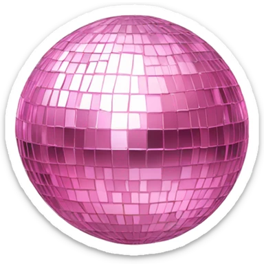 Baby pink mirrorball sticker