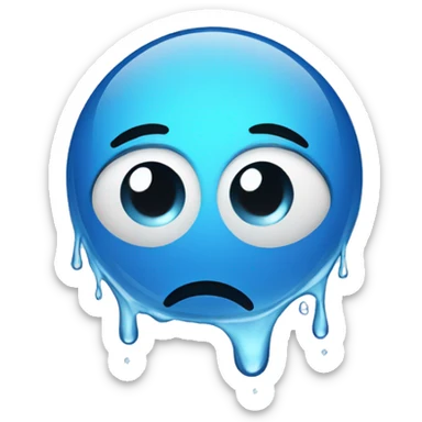 Crying water tear drops sticker