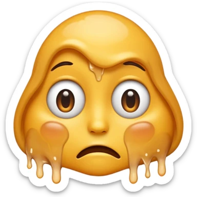 emoji face combining eye rolling, melting effect, and unimpressed expression, blending elements of 🙄 🫠 and 😒 sticker