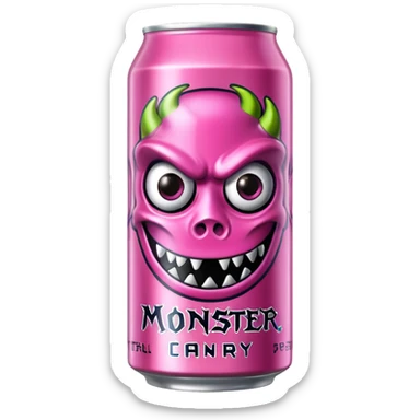 Pink monster energy drink with the logo of original monster company energy drink do not add the face in it just normal monster can  sticker