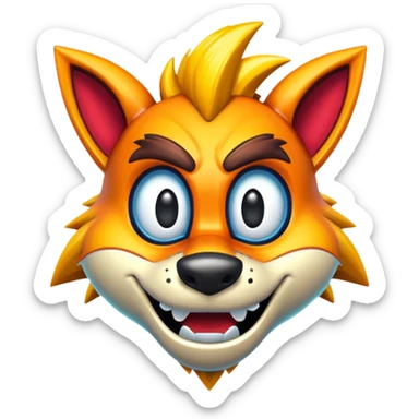 Crash bandicoot warped logo sticker