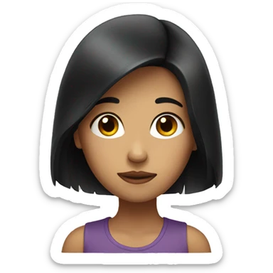 A girl with dark hair feels lonely sticker