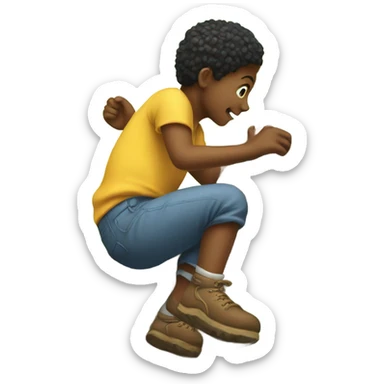 a child climbs  sticker