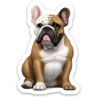 englisch Bulldog sitting next to black frenchie sticker