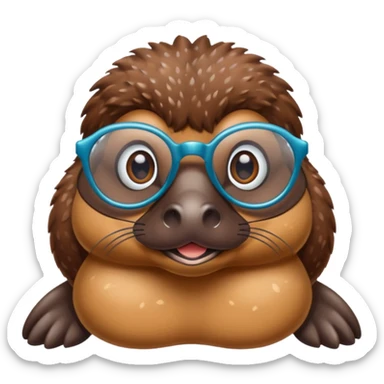 platypus with glasses sticker