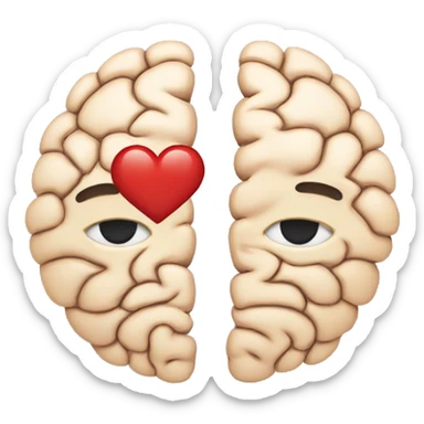Half brain half heart sticker