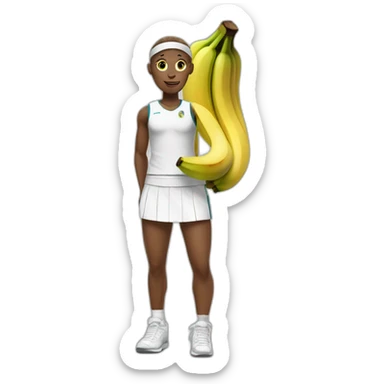 Humanlike Banana in a tennis uniform sticker