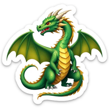 A fierce mythical dragon with scales and wings sticker