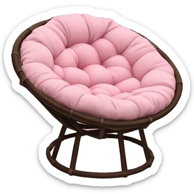 Papasan chair brown with pink cushion sticker