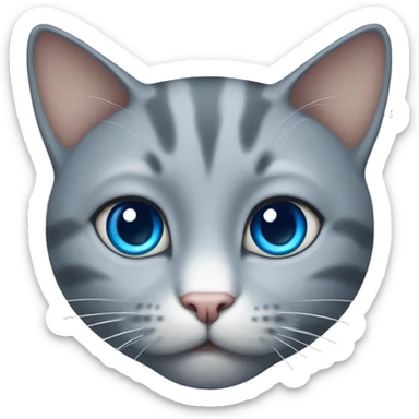 Cat grey blue eyes sticker
