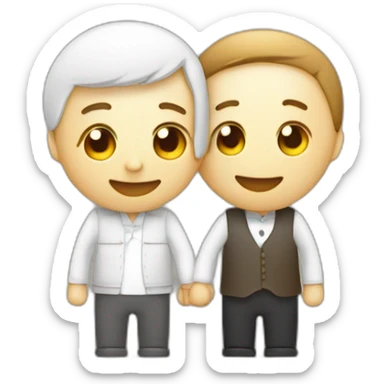 abrazo entre cica negar a y blanco calvo sticker