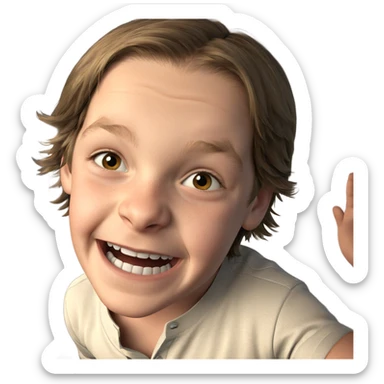 smiling boy looking at viewer sticker
