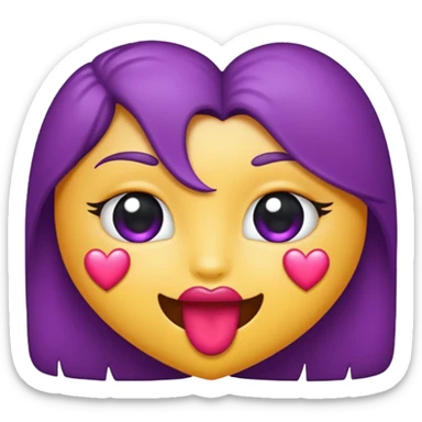 emoji de beijo na cor roxa sticker