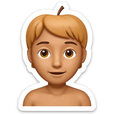 3D Apple style emoji of a person with friendly neutral expression and simplified features sticker