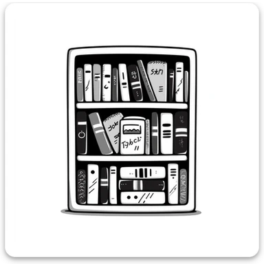 bookshelf filled with many books sticker