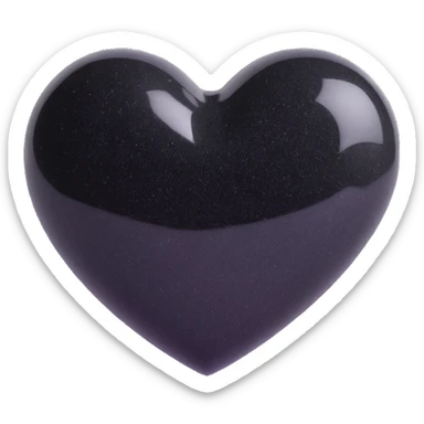 heart with black glitter sticker