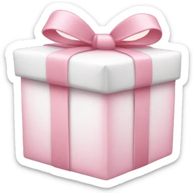 Light pink and white present sticker