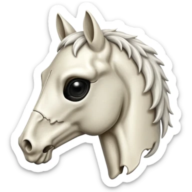 Skeleton horse head looking frontwards sticker