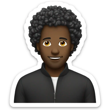 black man with a perm sticker