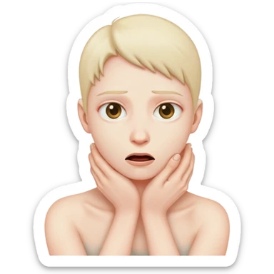 Person self strangling sticker