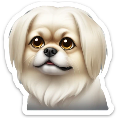 Pekinese white cute dog  sticker
