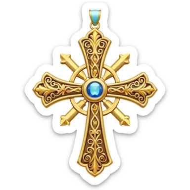 Eastern Orthodox cross. Transparent bakgrundl. AZ sticker