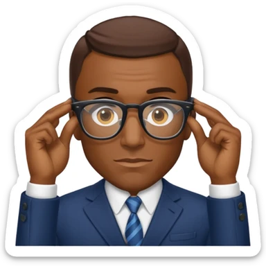 Shannon sharpe looking through his glasses  sticker