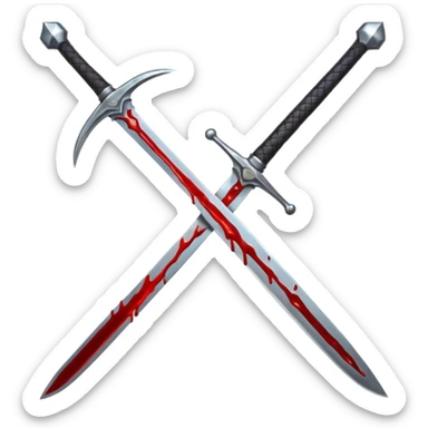 iron greatsword changed to steel, blade perfectly vertical, brightened and polished metal, realistic steel look, original shape, blood dripping from the tip sticker