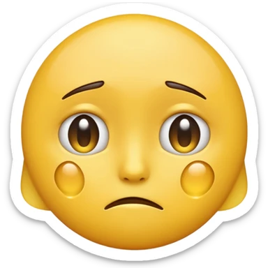 A sad emoji hiding its emotions  sticker