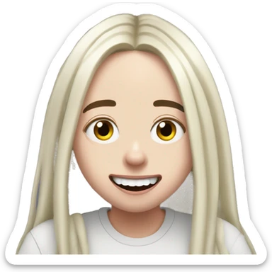 happily surprised Billie Eilish sticker