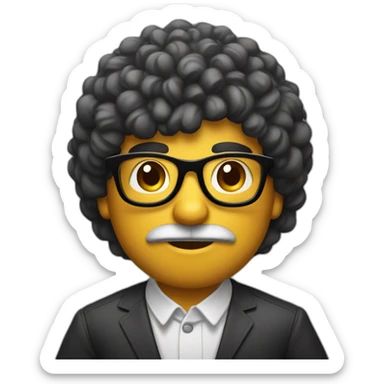 Anibal, flaco, con lentes, pelo negro, liso, 30 años sticker