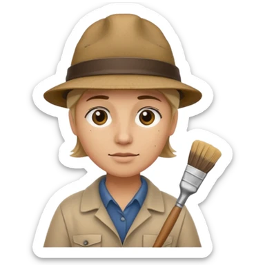 Archaeologist with brush sticker