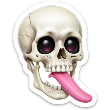 Skeleton with tounge out sticker