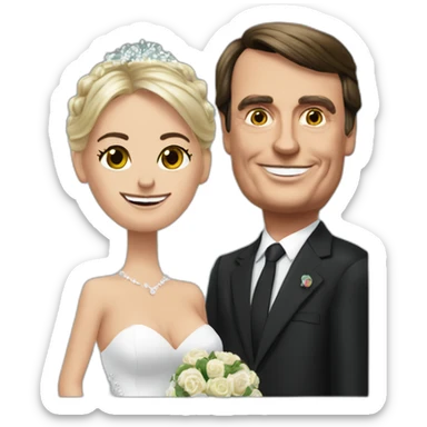 Jair Bolsonaro marrying Donald trump sticker
