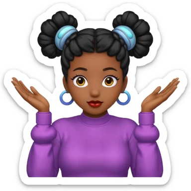 Black woman with Space buns sticker