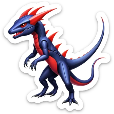 Shiny Exotic Colorful epic Salandit-Genesect-Koraidon-Fakémon-hybrid-creature (full body)  sticker