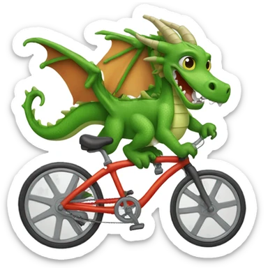 Dragon qui fait du vélo  sticker