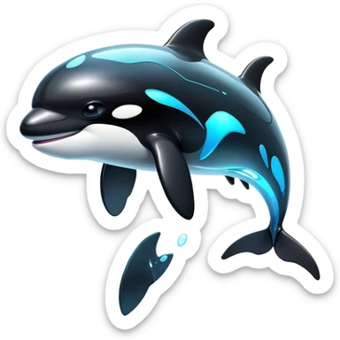 dystopian cybernetic android orca sticker