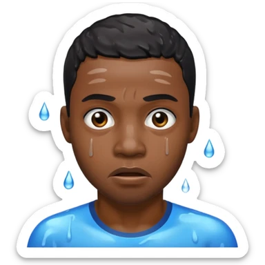 Drowning black man sticker