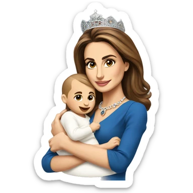 Queen rania holding a baby sticker