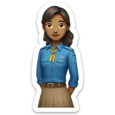 Scout girl with blue shirt with skirt  sticker